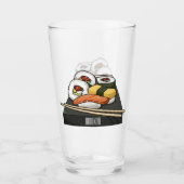 Sushi cartoon illustratie glas (Voorkant)