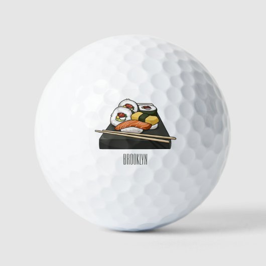 Sushi cartoon illustratie golfballen (Voorkant)