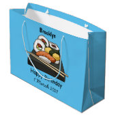Sushi cartoon illustratie groot cadeauzakje (Achterkant Gekanteld)