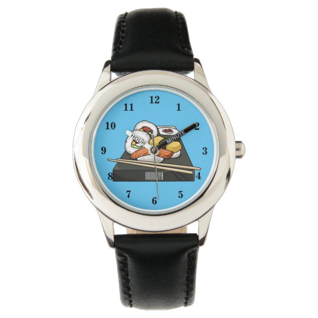 Sushi cartoon illustratie horloge (Voorkant)