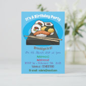 Sushi cartoon illustratie kaart (Staand voorkant)