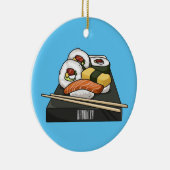 Sushi cartoon illustratie keramisch ornament (Rechts)