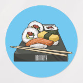 Sushi cartoon illustratie labels (Design 1)