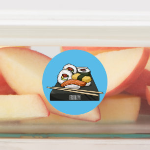 Sushi cartoon illustratie labels