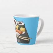 Sushi cartoon illustratie latte mok (Rechterhoek)