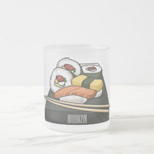 Sushi cartoon illustratie matglas koffiemok