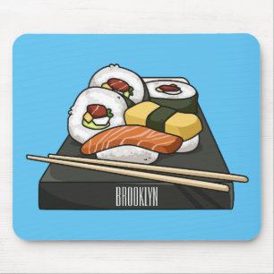 Sushi cartoon illustratie muismat