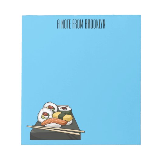 Sushi cartoon illustratie notitieblok (Voorkant)