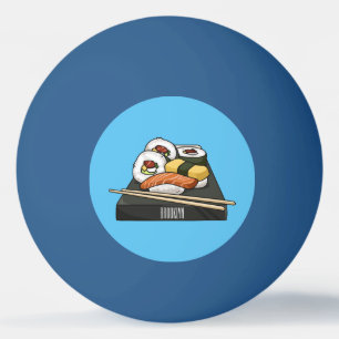 Sushi cartoon illustratie pingpongbal