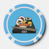 Sushi cartoon illustratie poker chips (Achterkant)