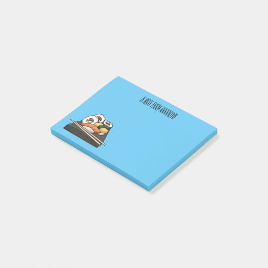 Sushi cartoon illustratie post-it® notes (Schuin)