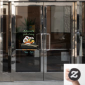 Sushi cartoon illustratie raamsticker (Kantoordeur)