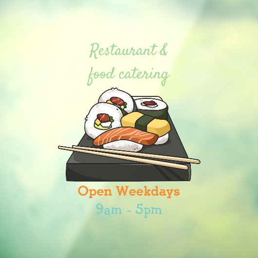Sushi cartoon illustratie raamsticker (Vel 3)