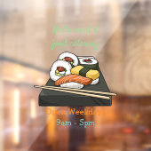 Sushi cartoon illustratie raamsticker (Vel 2)