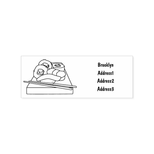 Sushi cartoon illustratie rubberstempel (Afrduk)