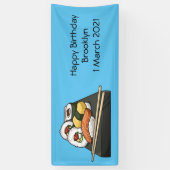 Sushi cartoon illustratie spandoek (Verticaal)