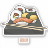 Sushi cartoon illustratie sticker (Voorkant)
