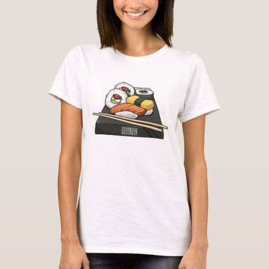 Sushi cartoon illustratie t-shirt (Voorkant)