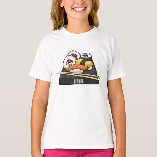 Sushi cartoon illustratie t-shirt (Voorkant)