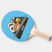 Sushi cartoon illustratie tafeltennisbatje (Zijkant)