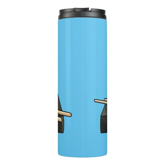 Sushi cartoon illustratie thermosbeker (Achterkant)