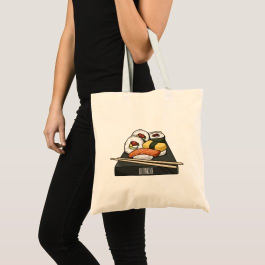 Sushi cartoon illustratie tote bag (Voorkant (product))