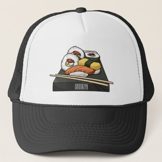 Sushi cartoon illustratie trucker pet (Voorkant)