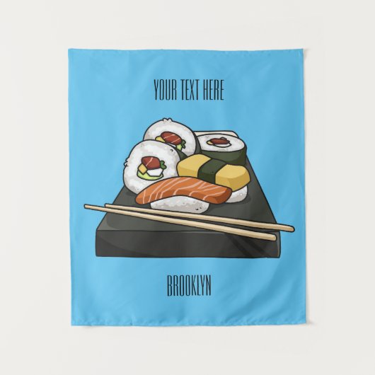 Sushi cartoon illustratie wandkleed (Voorkant)