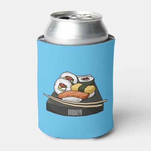 Sushi cartoon illustration  blikjeskoeler (Blikje Voorkant)
