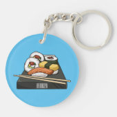 Sushi cartoon illustration sleutelhanger (Achterkant)
