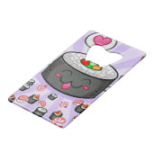 Sushi Cartoon Karton eet veel garnalen Creditkaart Flessenopener (Achterkant Gekanteld)