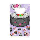 Sushi Cartoon Karton eet veel garnalen Creditkaart Flessenopener (Achterkant)