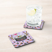 Sushi Cartoon Karton eet veel garnalen Drankjes Onderzetter (Rechterzijde)