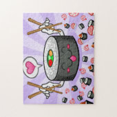 Sushi Cartoon Karton eet veel garnalen Legpuzzel (Verticaal)