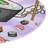 Sushi Cartoon Karton eet veel garnalen Snijplank (Hoek)