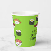 Sushi Cartoon Kawaii Schattige verjaardagsfeestje  Papieren Bekers (Links)