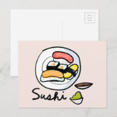 Sushi cartoon schattig Japans sushi eten Briefkaart (Voorkant / Achterkant)