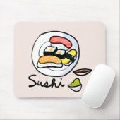 Sushi cartoon schattige Japanse kunst Muismat (Met muis)