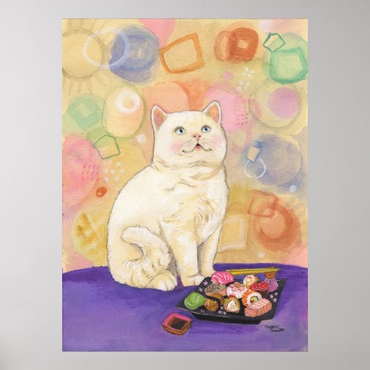 Sushi Cat 1980 Daydroom Print (Voorkant)