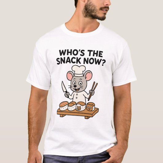 Sushi Cat And Mouse - Who's The Snack Now T-Shirt (Voorkant)