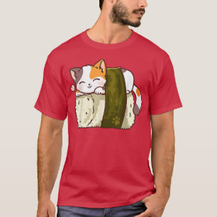 Sushi Cat Anime Japanse noedels Kawaii Neko Girls T-shirt