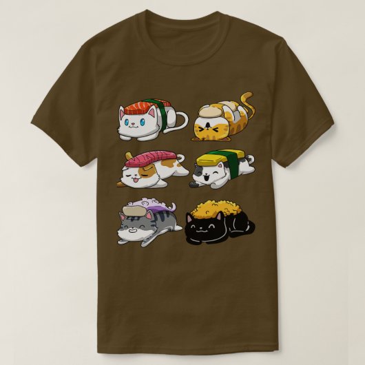 Sushi Cat Anime T-shirt (Design voorkant)