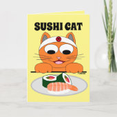 SUSHI CAT Birthday Kaart Funny (Voorkant)