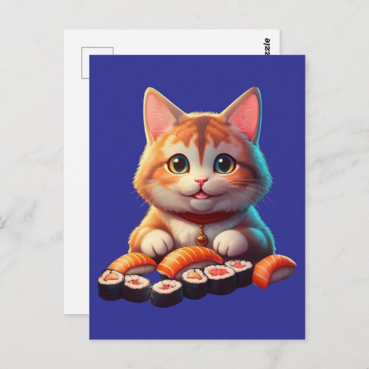 Sushi Cat Briefkaart (Voorkant / Achterkant)