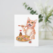 Sushi Cat Briefkaart (Staand voorkant)
