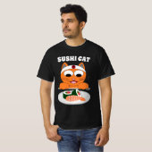 SUSHI CAT Cartoon Cat Humoureuze T-shirt (Voorkant volledig)