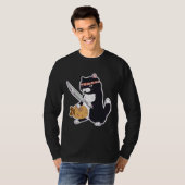 Sushi Cat Cat with Knife Sushi Cat with Fish T-shirt (Voorkant volledig)