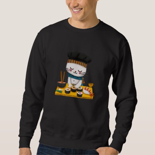 Sushi Cat Chef Japanese Neko Trui (Voorkant)
