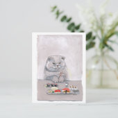 Sushi Cat de heer Grumps ©CSiravo Briefkaart (Staand voorkant)
