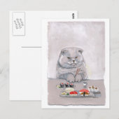 Sushi Cat de heer Grumps ©CSiravo Briefkaart (Voorkant / Achterkant)